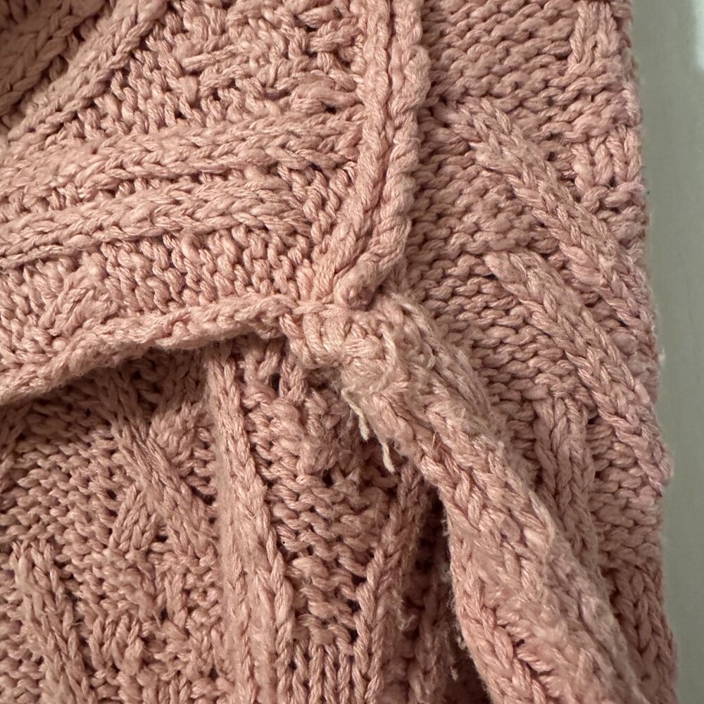 Free People Isa Cable Knit Tunic Sweater Pink S - Picture 2 of 4
